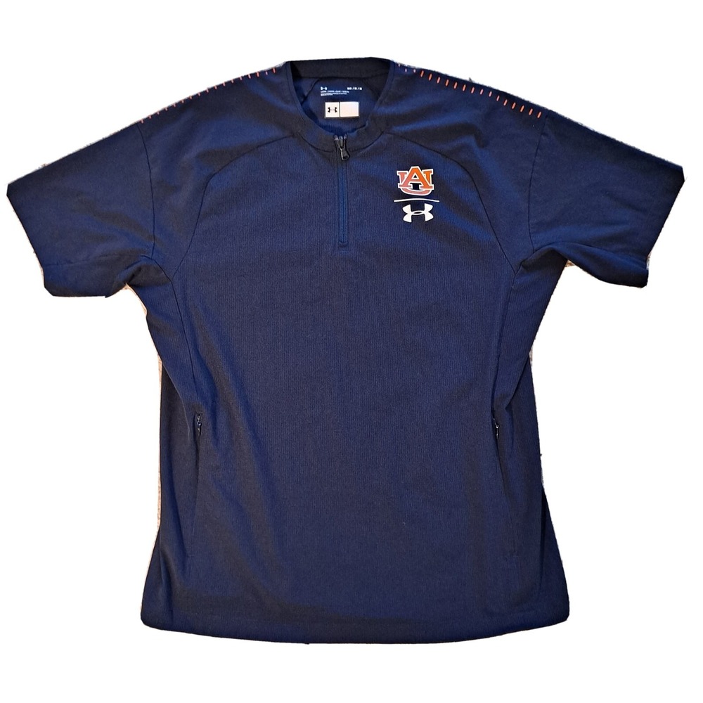 Mens M Auburn Under‎ Armor Navy Short Sleeve Shirt